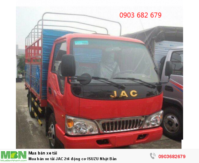 Mua bán xe tải JAC 2t4 động cơ ISUZU Nhật Bản