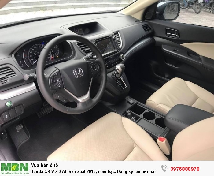 Honda CR V 2.0 AT Sản xuất 2015, màu bạc. Đăng ký tên tư nhân chính chủ