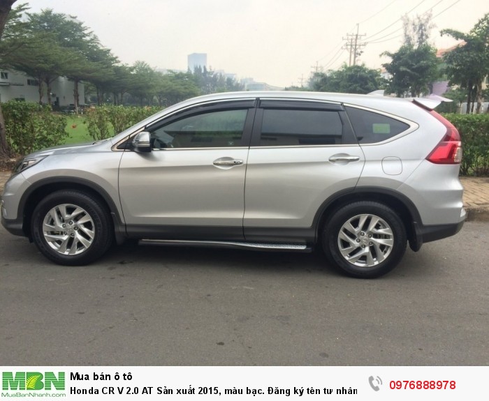 Honda CR V 2.0 AT Sản xuất 2015, màu bạc. Đăng ký tên tư nhân chính chủ