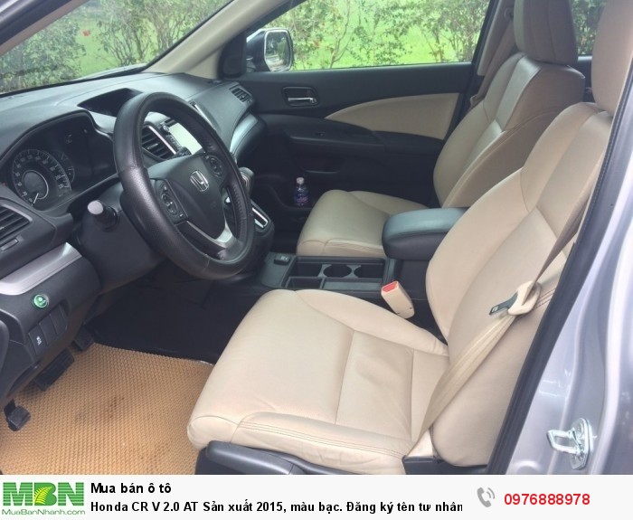 Honda CR V 2.0 AT Sản xuất 2015, màu bạc. Đăng ký tên tư nhân chính chủ