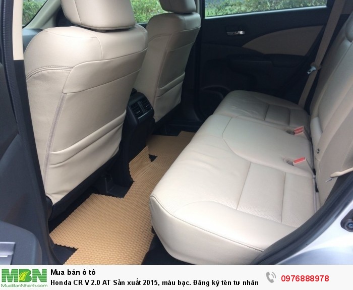 Honda CR V 2.0 AT Sản xuất 2015, màu bạc. Đăng ký tên tư nhân chính chủ