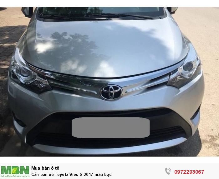 Cần bán xe Toyota Vios G 2017 màu bạc