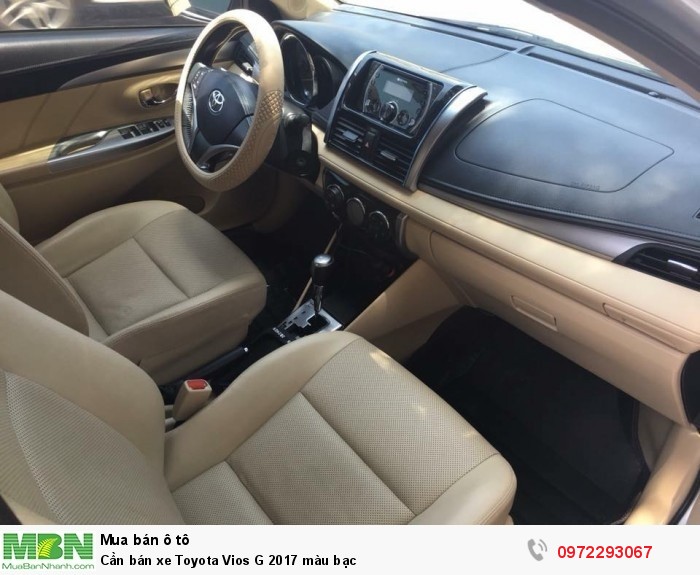 Cần bán xe Toyota Vios G 2017 màu bạc
