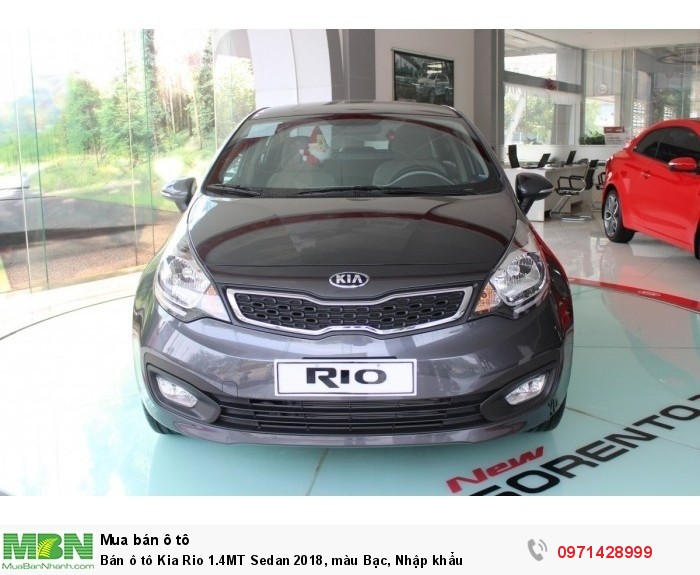 Bán ô tô Kia Rio 1.4MT Sedan 2018, màu Bạc, Nhập khẩu