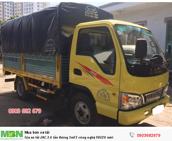 Gía xe tải JAC 2.4 tấn thùng 3m72 công nghệ ISUZU mới