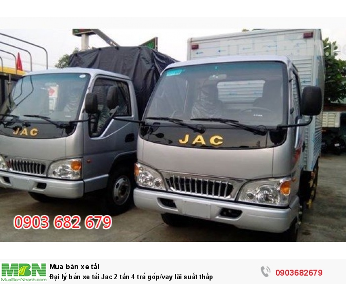Đại lý bán xe tải Jac 2 tấn 4 trả góp/vay lãi suất thấp