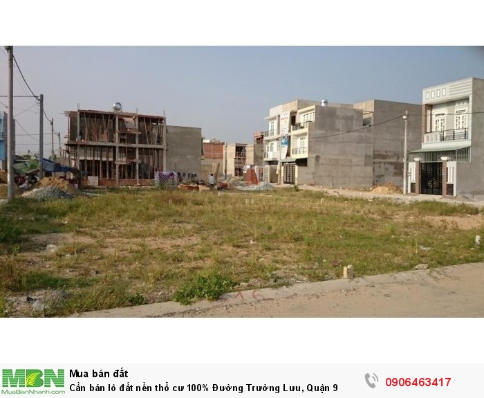Cần bán lô đất nền thổ cư 100% Đường Trường Lưu, Quận 9