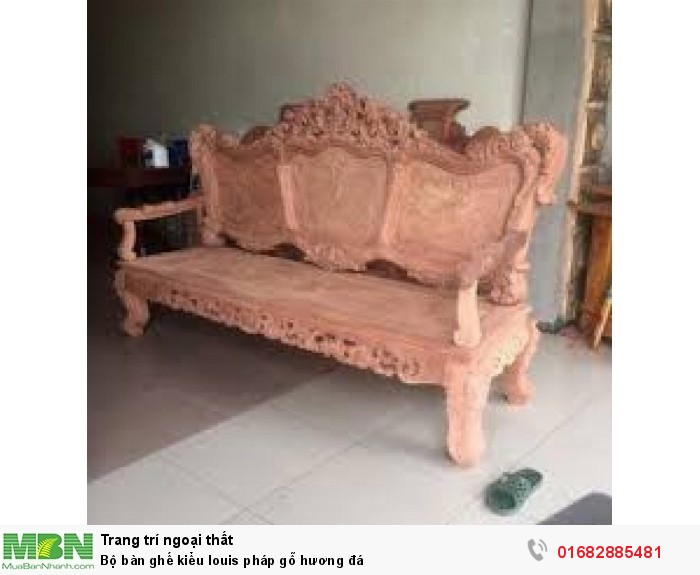 Bộ bàn ghế kiểu louis pháp gỗ hương đá3