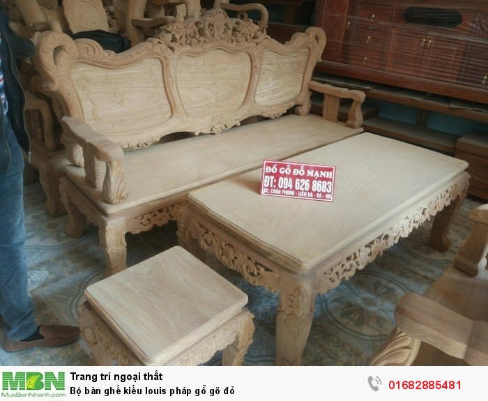 Bộ bàn ghế kiểu louis pháp gỗ gõ đỏ7
