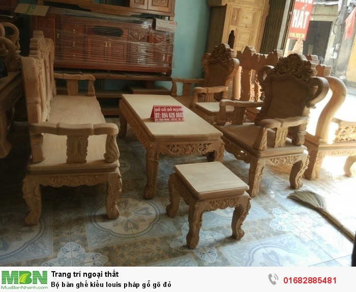 Bộ bàn ghế kiểu louis pháp gỗ gõ đỏ8