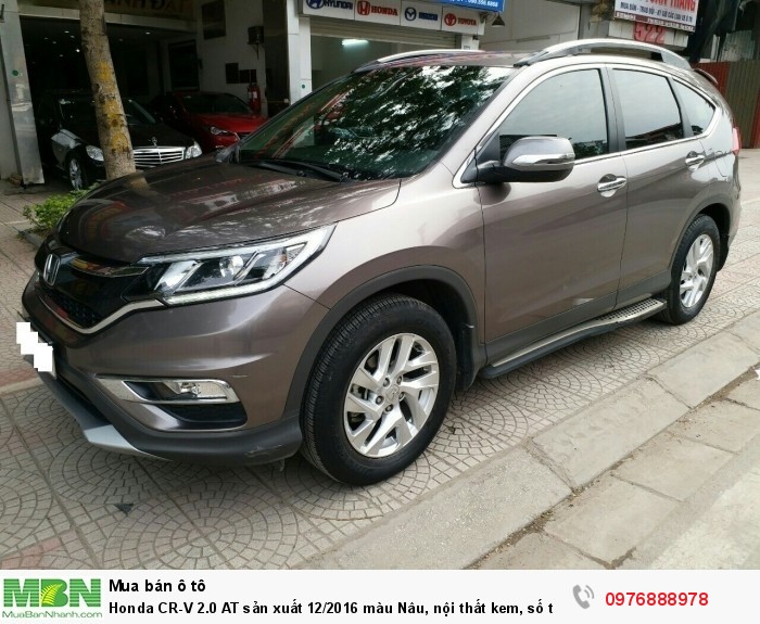 Honda CR-V 2.0 AT sản xuất 12/2016 màu Nâu, nội thất kem, số tự động. Biển Hà Nội