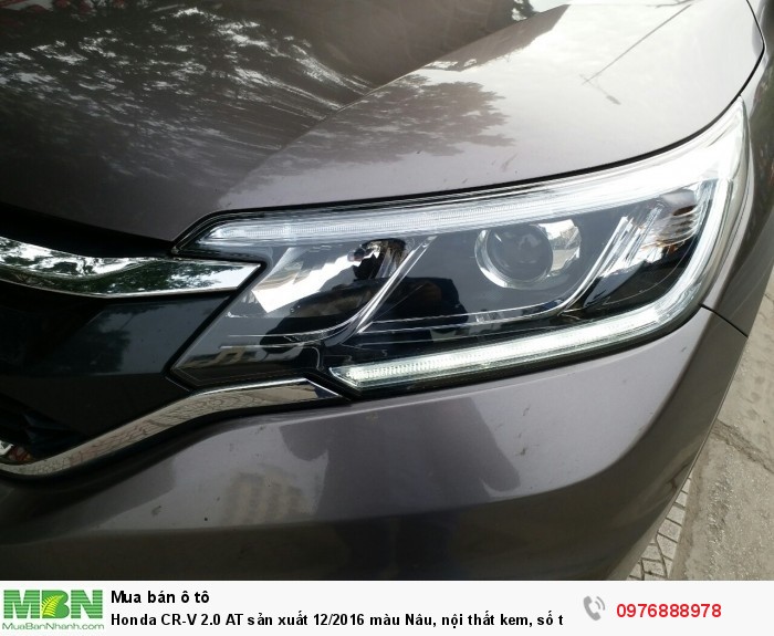 Honda CR-V 2.0 AT sản xuất 12/2016 màu Nâu, nội thất kem, số tự động. Biển Hà Nội