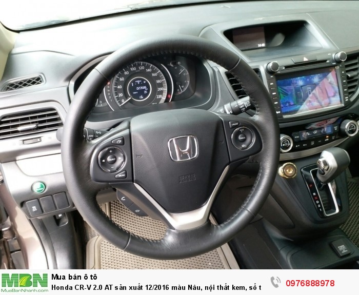 Honda CR-V 2.0 AT sản xuất 12/2016 màu Nâu, nội thất kem, số tự động. Biển Hà Nội