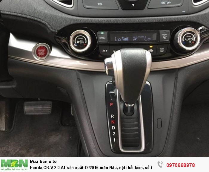 Honda CR-V 2.0 AT sản xuất 12/2016 màu Nâu, nội thất kem, số tự động. Biển Hà Nội