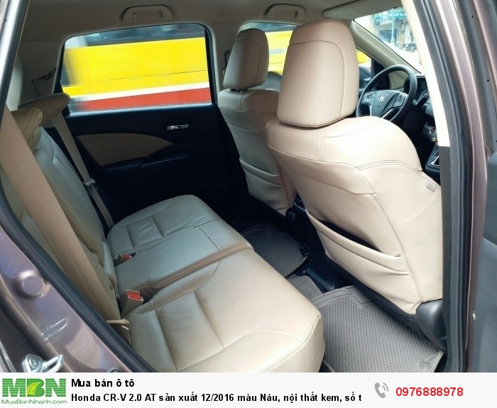 Honda CR-V 2.0 AT sản xuất 12/2016 màu Nâu, nội thất kem, số tự động. Biển Hà Nội