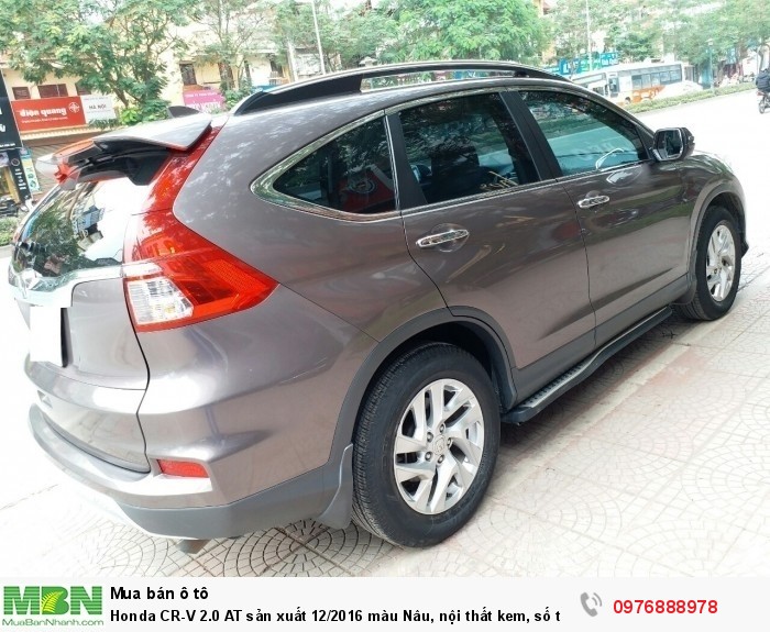 Honda CR-V 2.0 AT sản xuất 12/2016 màu Nâu, nội thất kem, số tự động. Biển Hà Nội