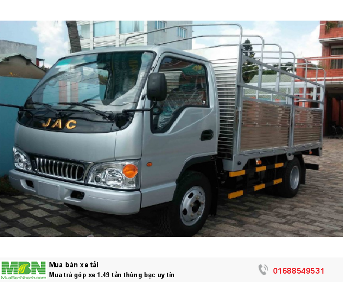 Mua trả góp xe 1.49 tấn thùng bạc uy tín