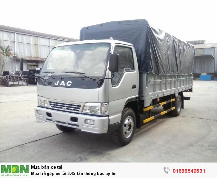 Mua trả góp xe tải 3.45 tấn thùng bạc uy tín