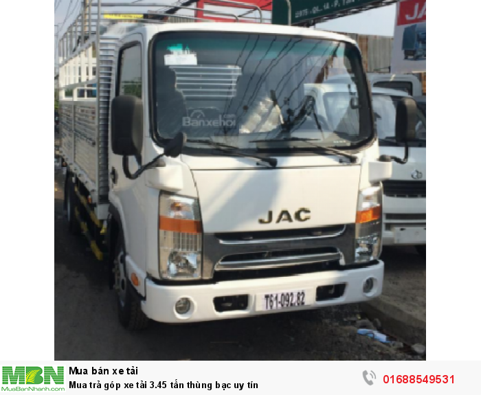 Mua trả góp xe tải 3.45 tấn thùng bạc uy tín