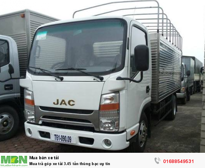 Mua trả góp xe tải 3.45 tấn thùng bạc uy tín