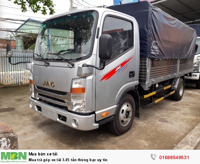 Mua trả góp xe tải 3.45 tấn thùng bạc uy tín