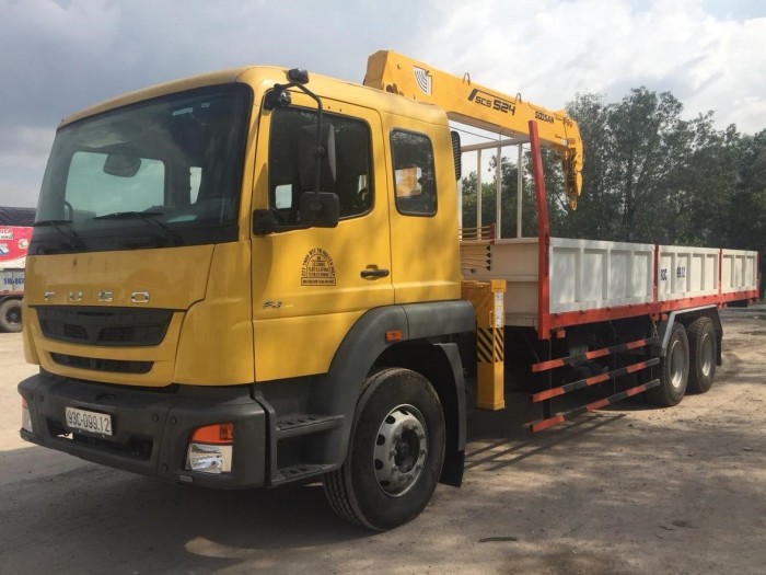 Xe Fuso FJ 3 chân gắn cẩu cũ 3-10 tấn