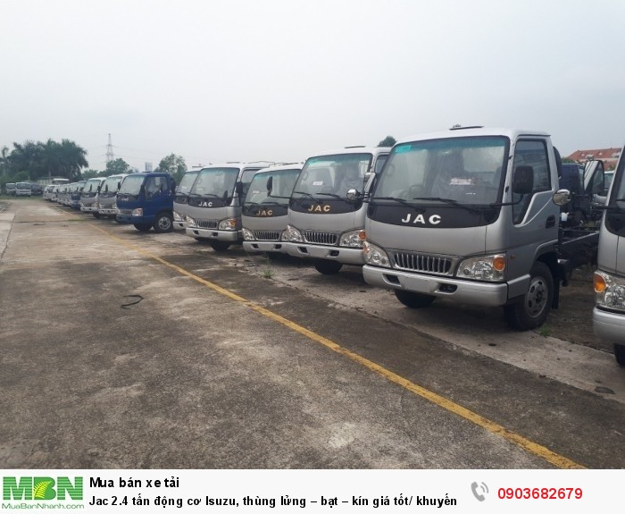 Jac 2.4 tấn động cơ Isuzu, thùng lửng – bạt – kín giá tốt/ khuyến mãi máy lạnh