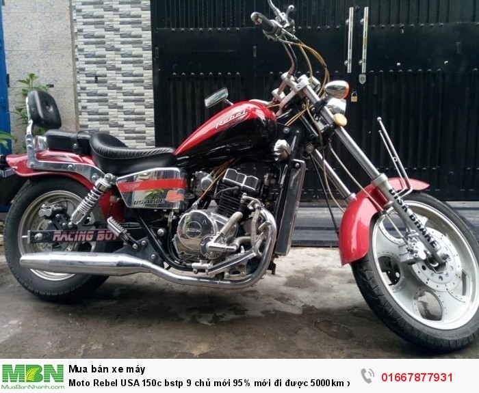Moto Rebel USA 150c bstp 9 chủ mới 95% mới đi được 5000km xe có két nước giải nhiệt làm mát máy