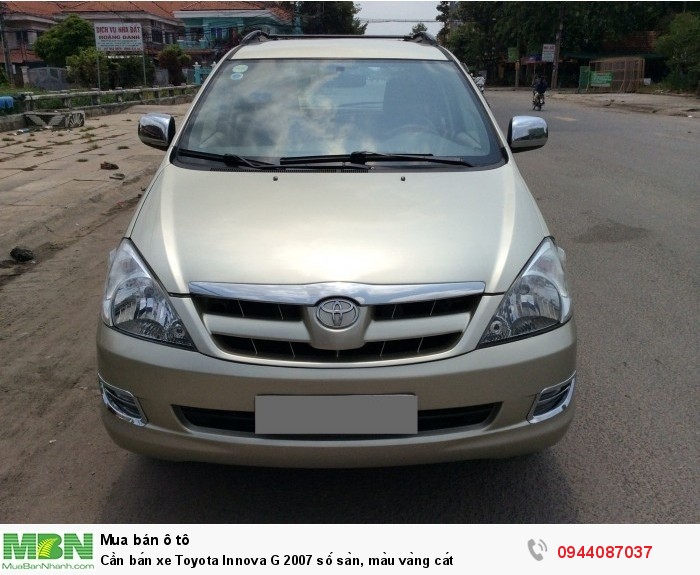 Cần bán xe Toyota Innova G 2007 số sàn, màu vàng cát
