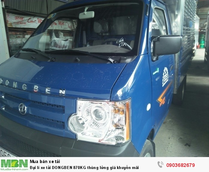 Đại lí xe tải DONGBEN 870KG thùng lửng giá khuyến mãi