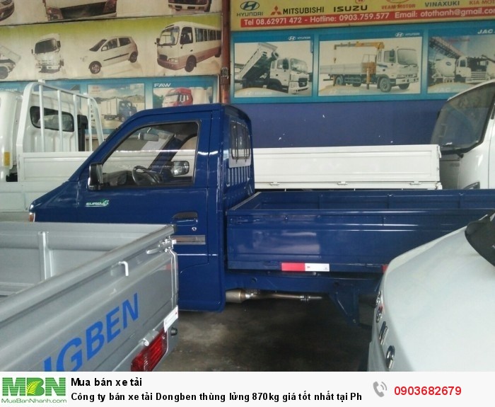 Công ty bán xe tải Dongben thùng lửng 870kg giá tốt nhất tại Phú Mẫn