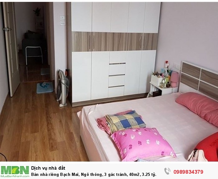 Bán nhà riêng Bạch Mai, Ngõ thông, 3 gác tránh, 40m2