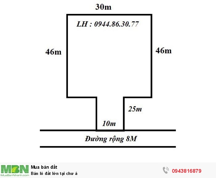 Bán lô đất lớn tại chư á