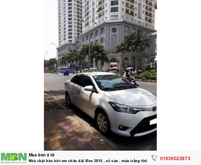 Nhà chật bán bớt em chân dài Vios 2016 , số sàn , màu trắng tinh