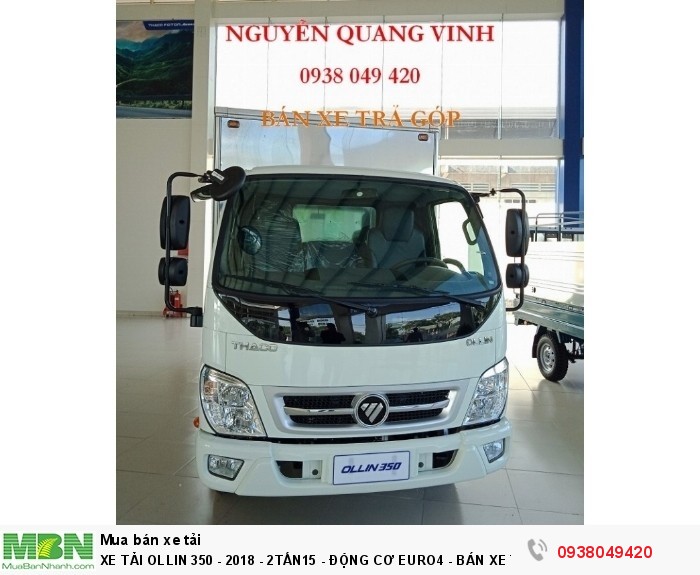 Xe Tải Ollin 350 - Euro 4 - Mới nhất - 2,15 & 3,49 tấn - Động Cơ Euro4 - Bán Xe Trả Góp
