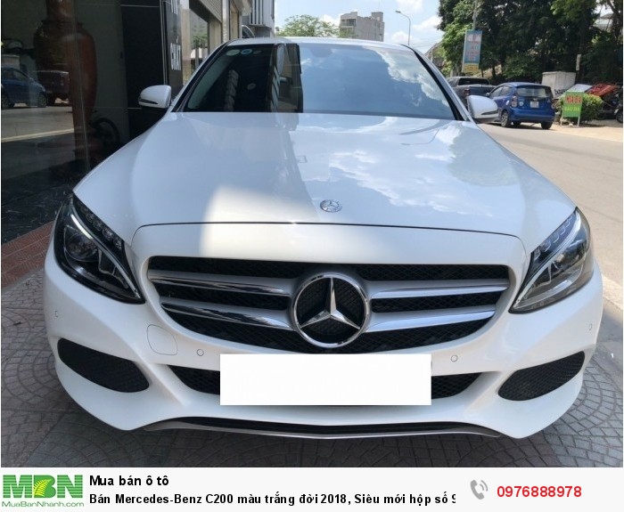 Bán Mercedes-Benz C200 màu trắng đời 2018, Siêu mới hộp số 9 Cấp.
