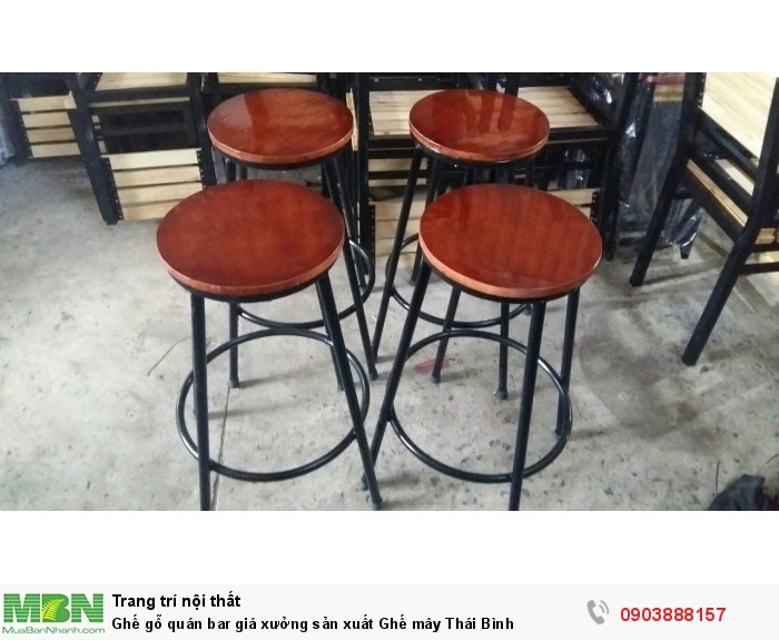 Ghế gỗ quán bar giá xưởng sản xuất Ghế mây Thái Bình