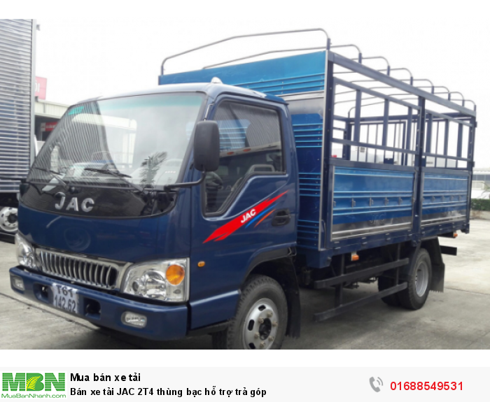 Bán xe tải JAC 2T4 thùng bạc  hỗ trợ trả  góp