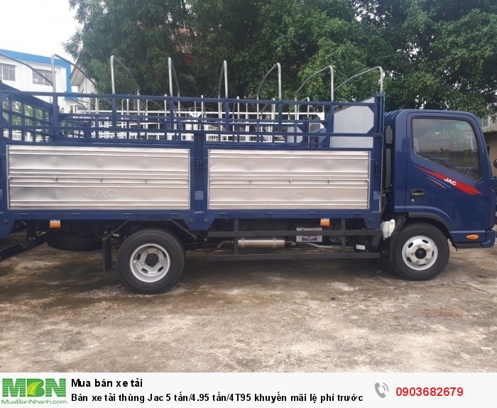 Bán xe tải thùng Jac 5 tấn/4.95 tấn/4T95 khuyến mãi lệ phí trước bạ