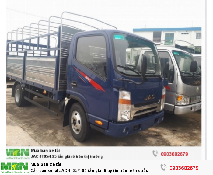 Cần bán xe tải JAC 4T95/4.95 tấn giá rẽ uy tín trên toàn quốc