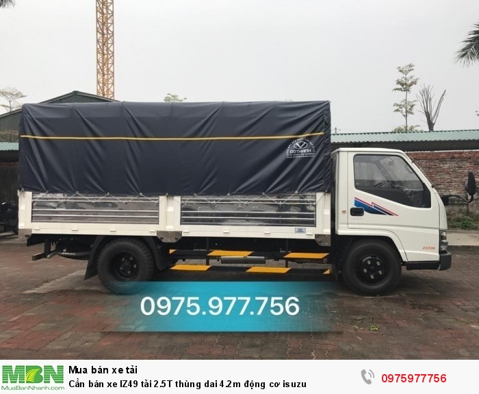 Cần bán xe IZ49 tải 2.5T thùng dai 4.2m động cơ isuzu