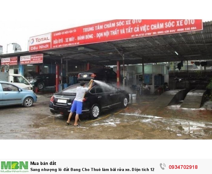 Sang nhượng lô đất Đang Cho Thuê làm bãi rửa xe. Diện tích 120m2 ngang 6m. Bán giá 9 Tỷ