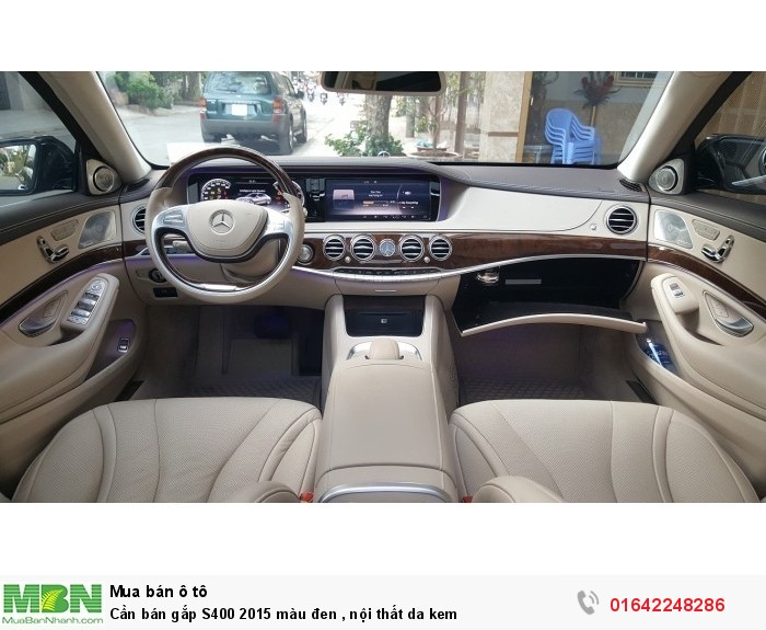 Cần bán gắp S400 2015 màu đen , nội thất da kem