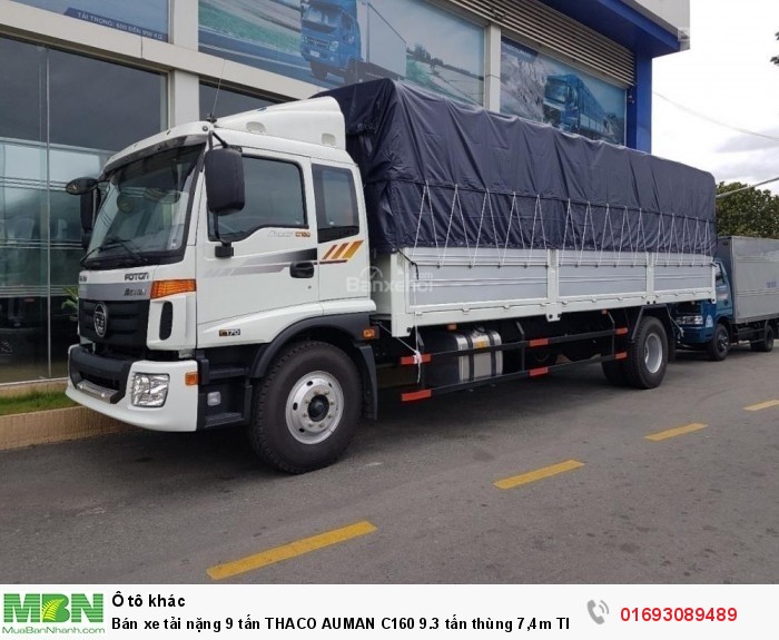 Bán xe tải nặng 9 tấn Thaco Auman C160 9.3 tấn thùng 7,4m Thaco An Sương