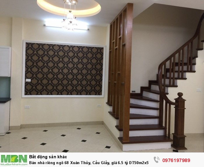 Bán nhà riêng ngõ 68 Xuân Thủy, Cầu Giấy, giá 6.5 tỷ DT50m2x5T