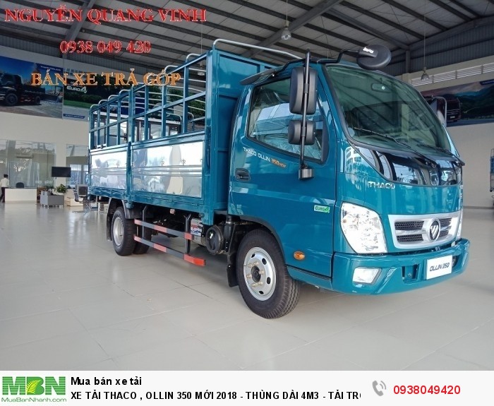 Xe tải Thaco Ollin490 - Động cơ Isuzu - Thùng 4m4 - Tải trọng 2 tấn