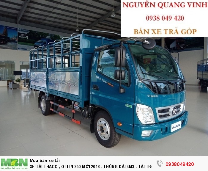 Xe tải Thaco Ollin490 - Động cơ Isuzu - Thùng 4m4 - Tải trọng 2 tấn