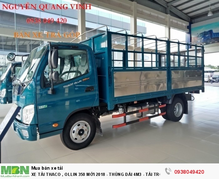 Xe tải Thaco Ollin490 - Động cơ Isuzu - Thùng 4m4 - Tải trọng 2 tấn