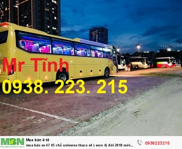 Mua bán xe 47 45 chỗ Universe Thaco e4 ( Euro 4) đời 2018 mới nhất ở sài gòn