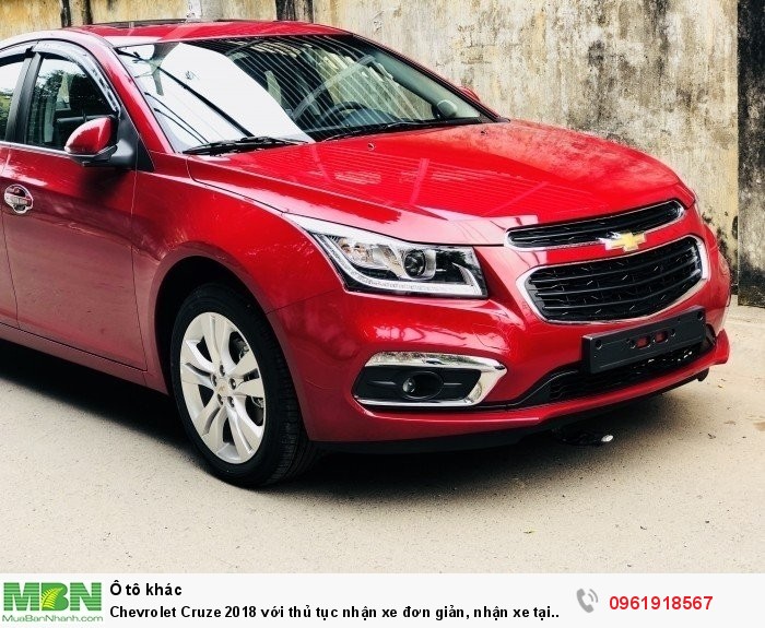 Chevrolet Cruze 2018 với thủ tục nhận xe đơn giản, nhận xe tại nhà